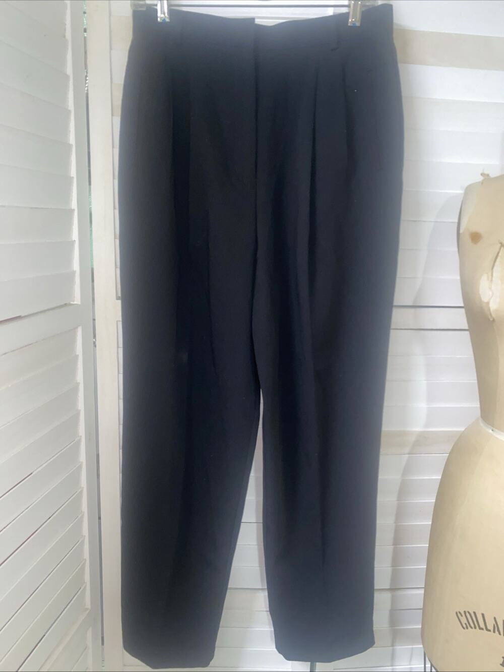 Vintage Metropolitan New York 10001 Black Pants Poly Blend Sz 12 High Waist